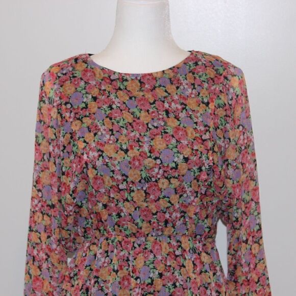 WAYF Revolve Long Sleeve Floral Mini Dress Women Size Small - Picture 3 of 16